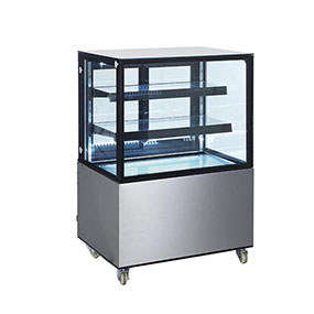 Cubic Glass Refrigerated Glass Display Cabinet for Bakery and Cake